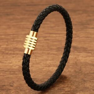 *New* Black and Gold Braided Men's Bracelet